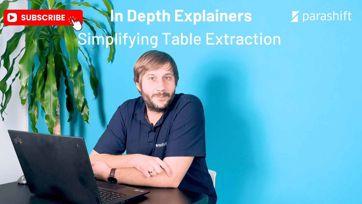 Simplifying table extraction with the Parashift Platform